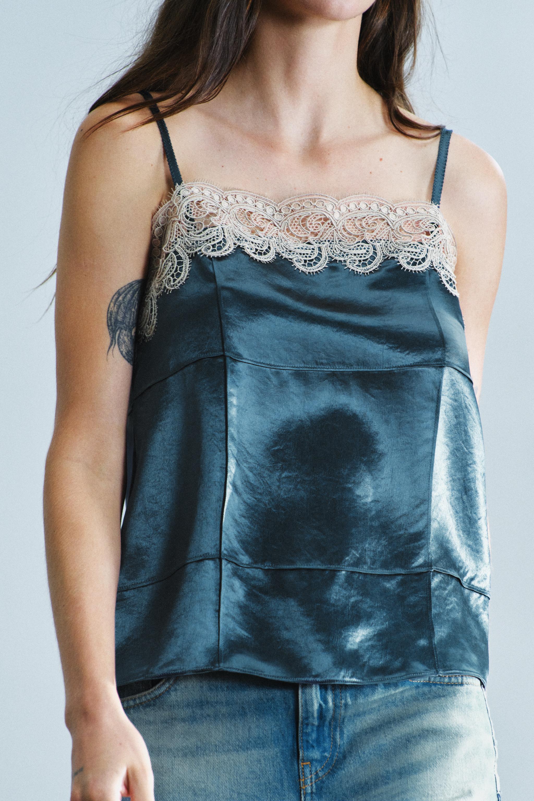 TOP LINGERIE DENTELLE CONTRASTE ZW COLLECTION